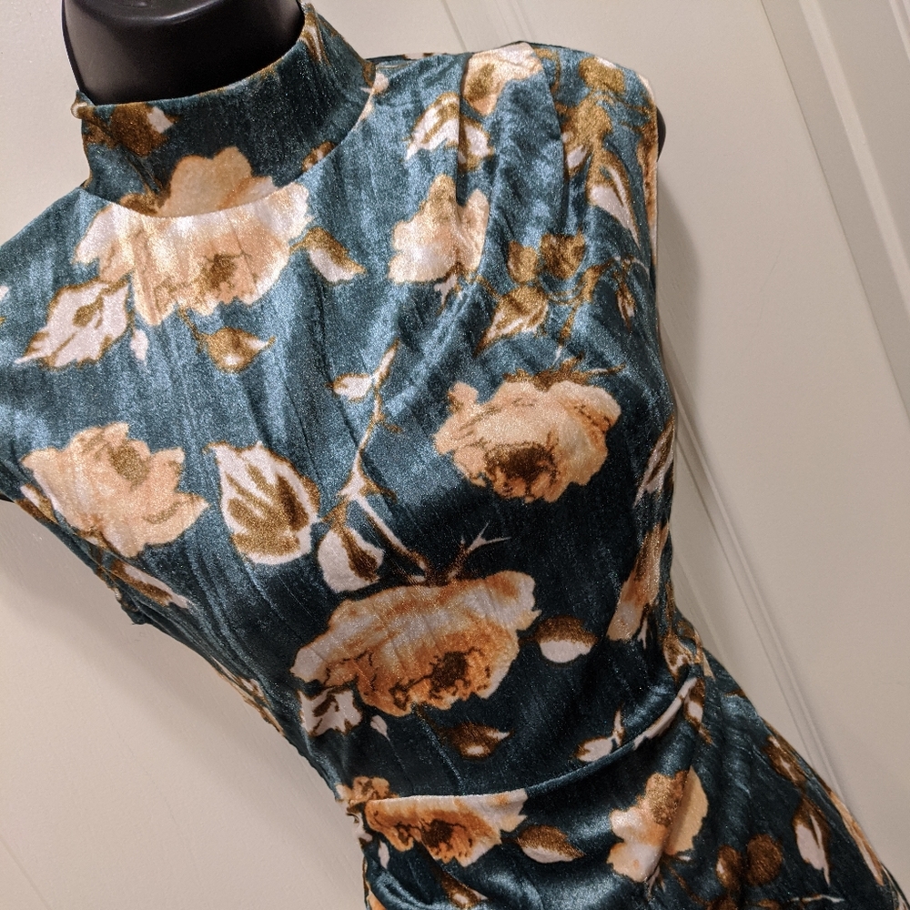 Fashion Nova Floral Velvet Dress